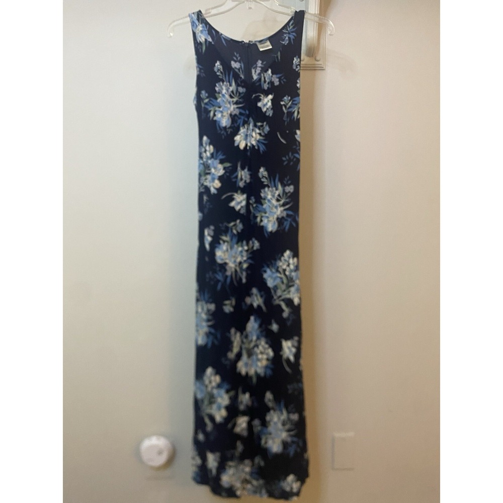 VTG‎ OLD NAVY Black Floral Midi Dress 6 Y2K